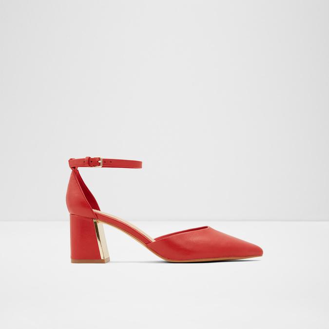 Caroline Block Heel Court Shoes in CORDOVAN RED - Get great deals at JustFab