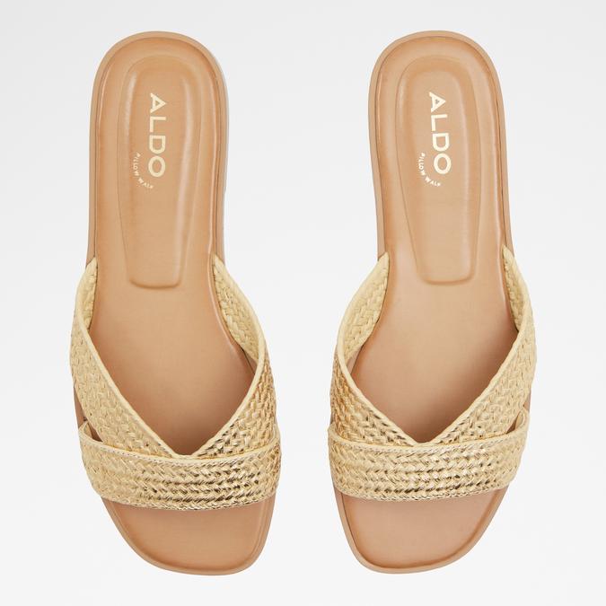 Caria Women's Gold Flat Sandals image number 1