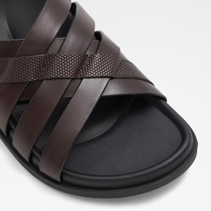 Eze Men's Brown Cross Strap Sandals image number 5