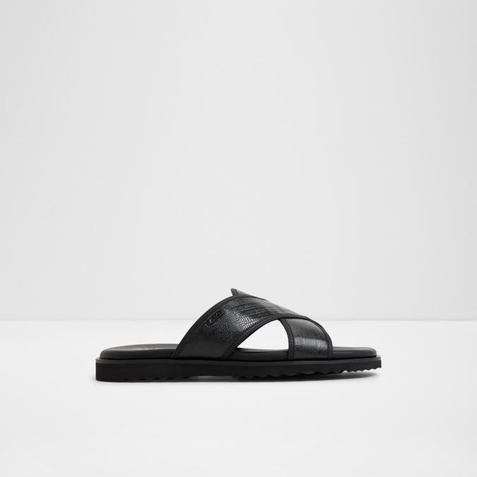 Olinoa-In Men's Black Cross Strap Sandals
