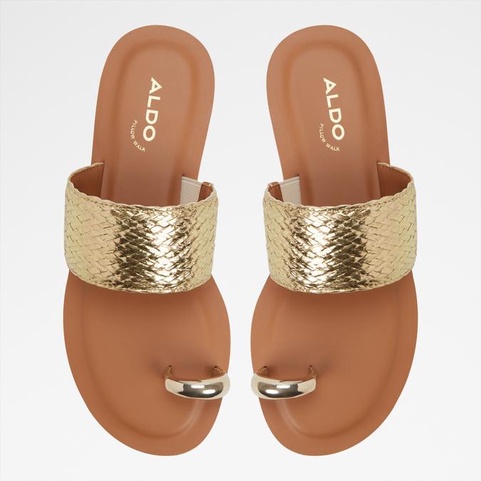 Beachwalk-In Women's Gold Flat Sandals image number 3