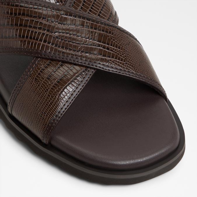 OLINOA-IN Brown Men Cross Strap Sandals image number 4