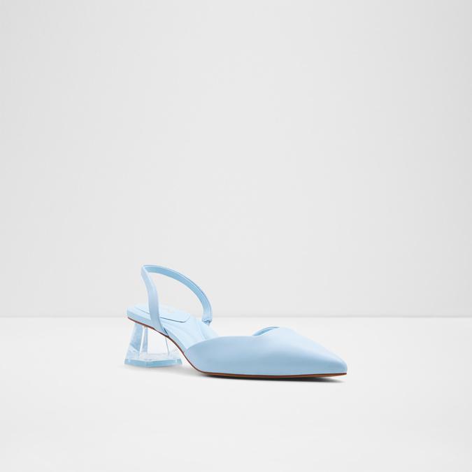 Malaga Women's Blue Block Heel Shoes image number 3