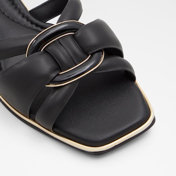 Yesenia Women's Black Flat Sandals image number 5
