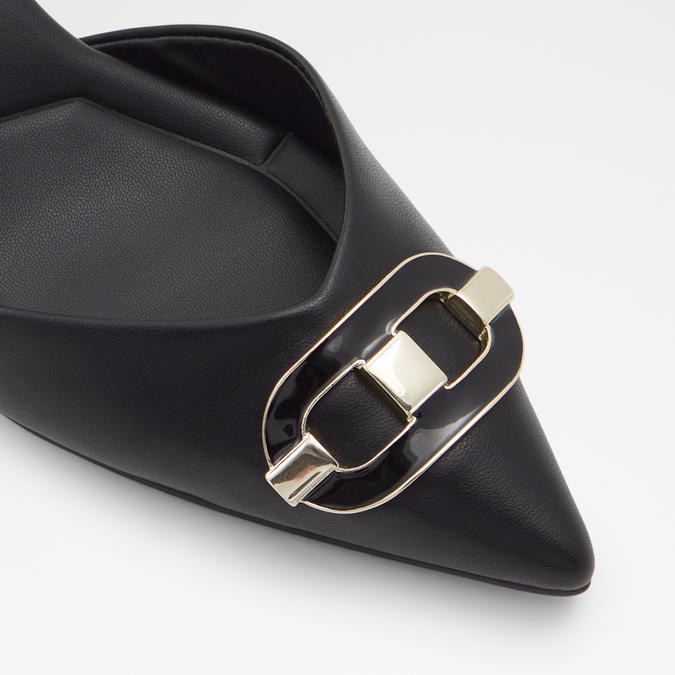 Luvita Women's Black Block Heel Shoes image number 5