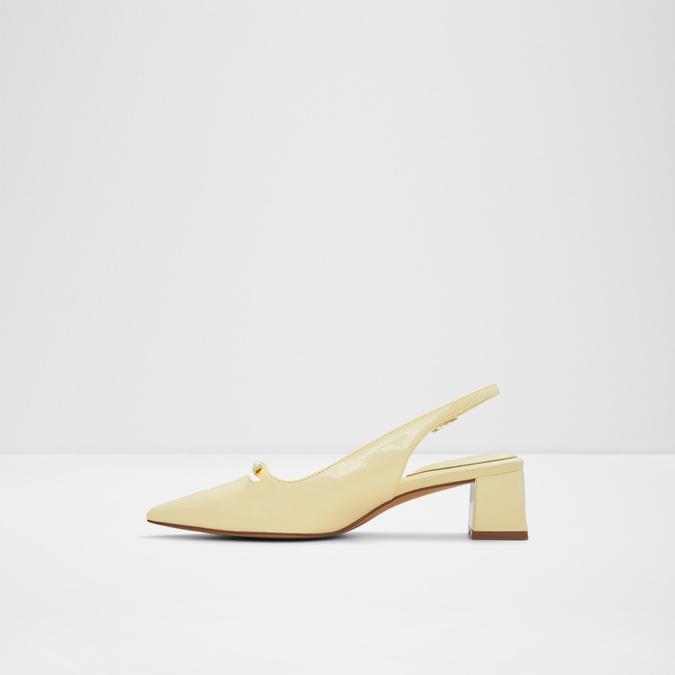 Janiett Women's Light Yellow Block Heel Shoes image number 3