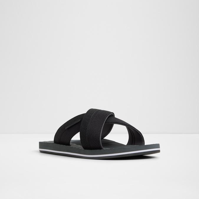 Totia-In Men's Black Cross Strap Sandals image number 4