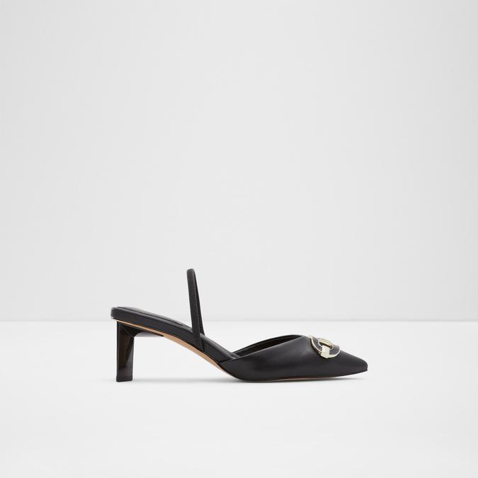 Luvita Women's Black Block Heel Shoes image number 0