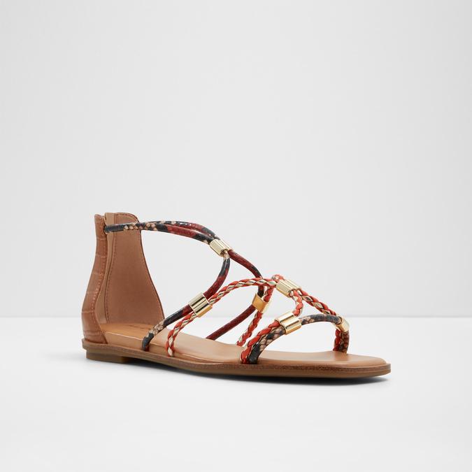 Oceriwenflex Women's Orange Flat Sandals image number 4