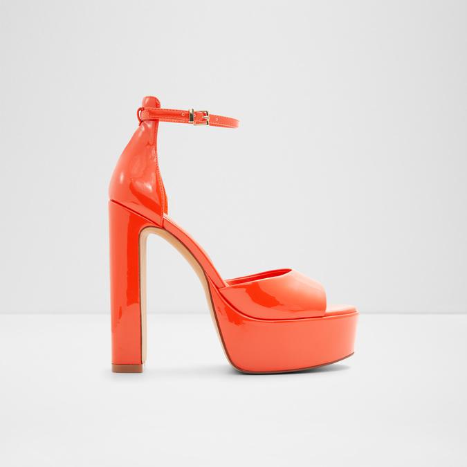 Nissa Women's Bright Orange Block Heel Sandals image number 0
