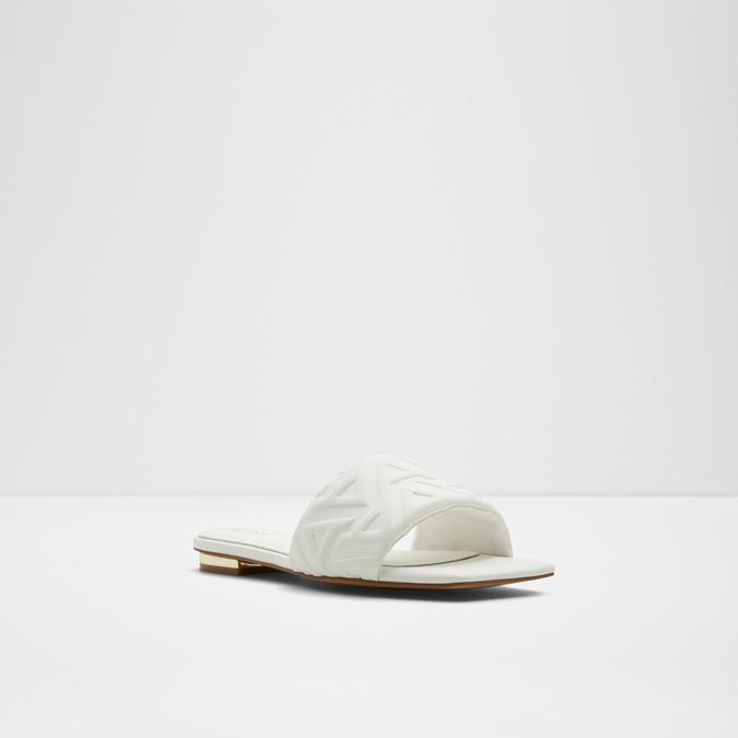 Cleony Women's White Flat Sandals image number 3