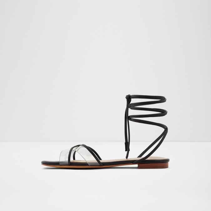 Candid Women's Black Flat Sandals image number 2