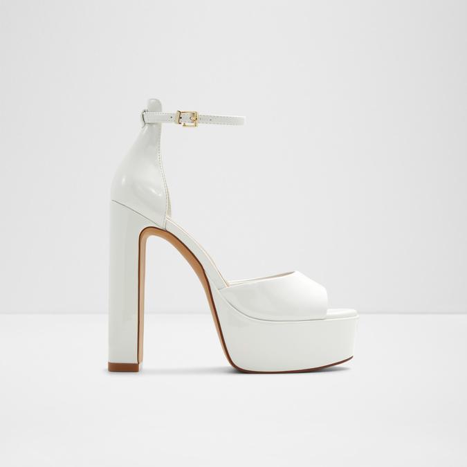 Nissa Women's White/Bone Block Heel Sandals image number 0