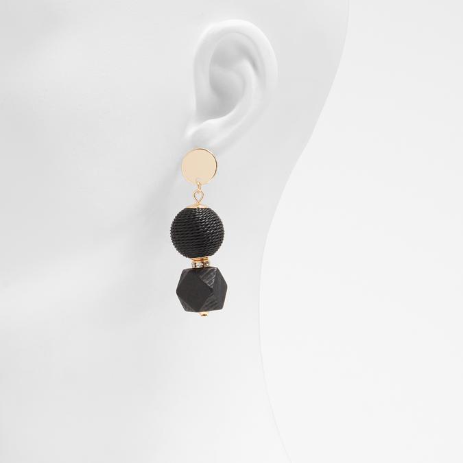 Novala Women's Black On Gold Earrings