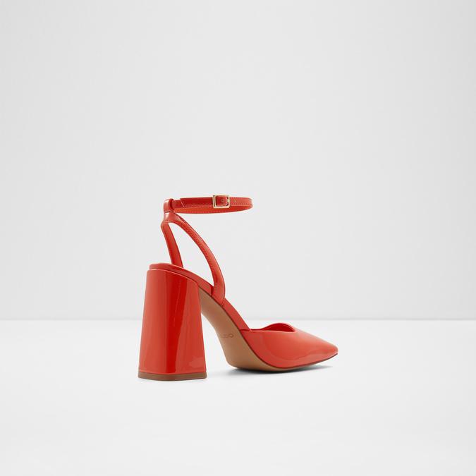 Ingenue Women's Bright Orange Block Heel Shoes image number 1