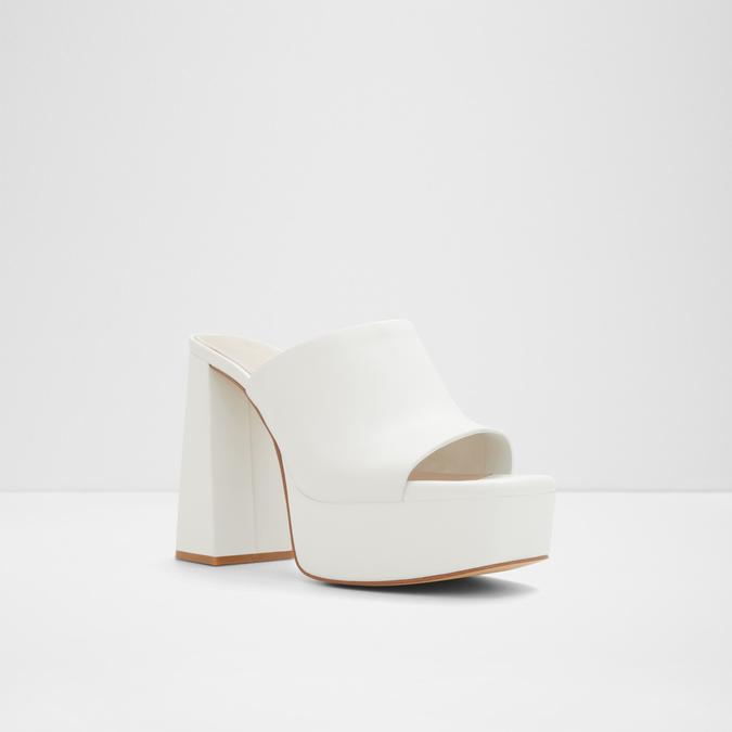 Cassey Women's White/Bone Block Heel Sandals image number 3