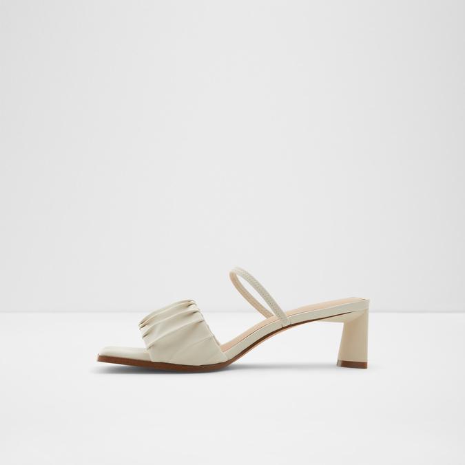 Adreran Women's White Block Heel Sandal image number 3