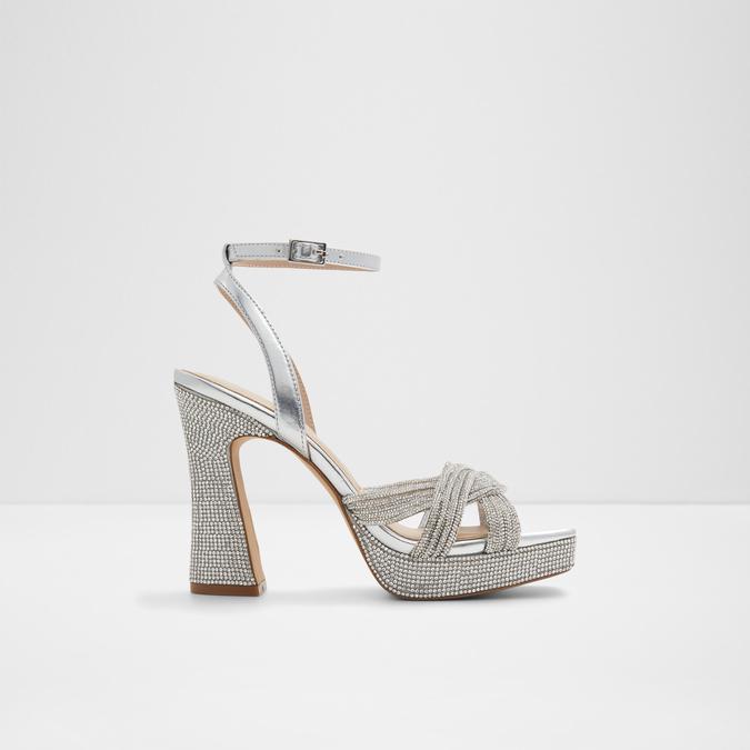 Glimma Women s Silver Block Heel Sandals Aldo Shoes
