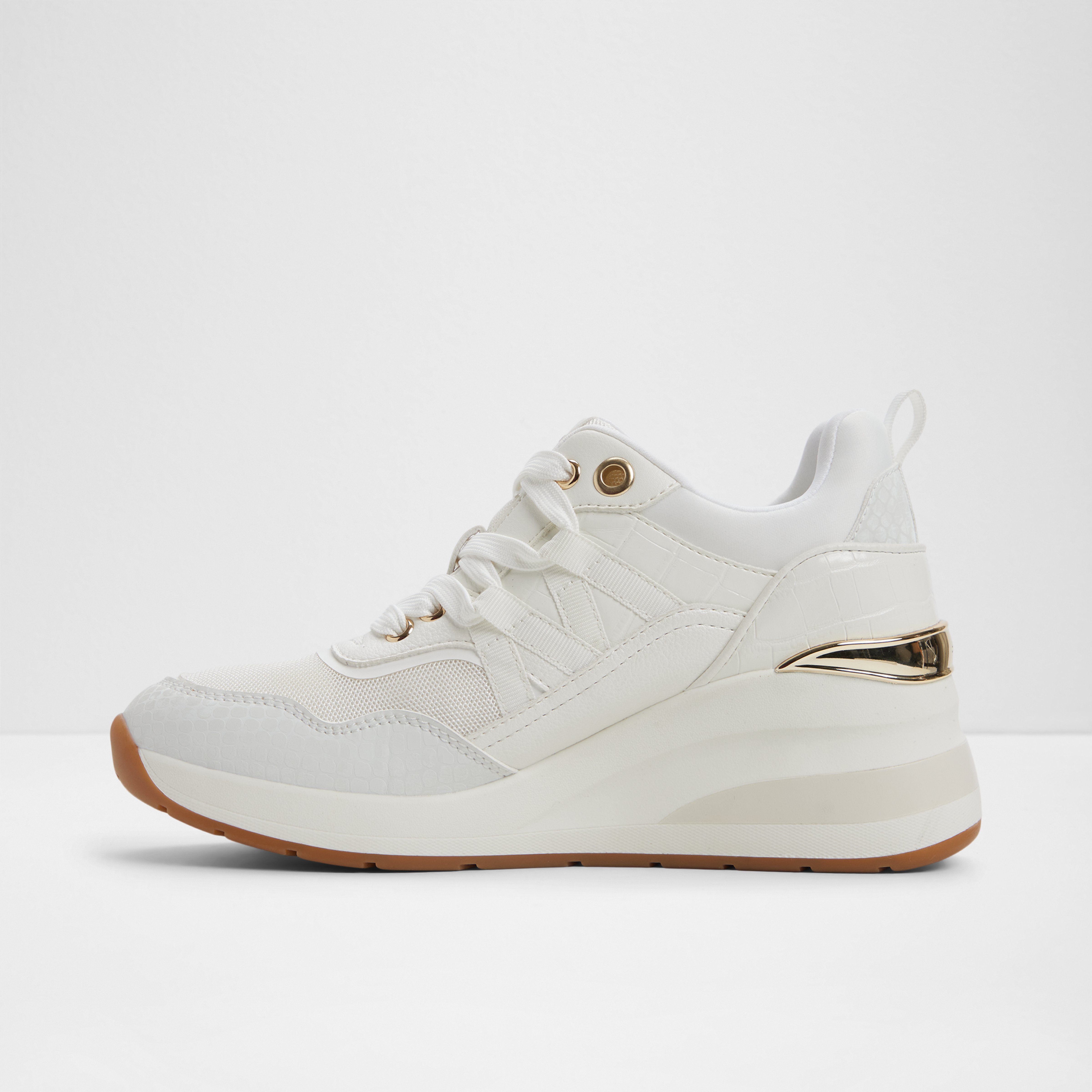 Thaliria-In Women's White Sneaker Wedges image number 3