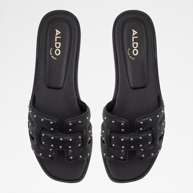 Elenaa Women's Black Flat Sandals