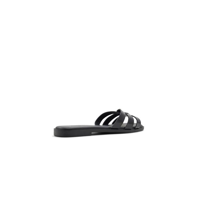 Kindhearted Women's Black Flat Sandals image number 3