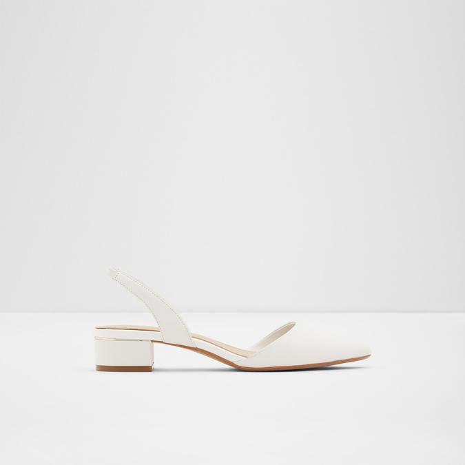 Anathana Women's White Block Heel Shoes image number 0
