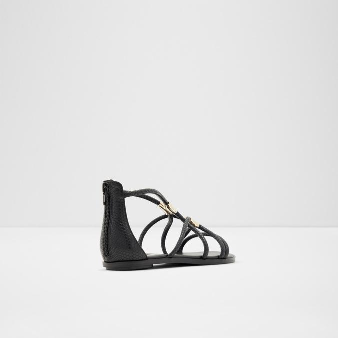 Pozoa Women's Black Flat Sandals image number 1
