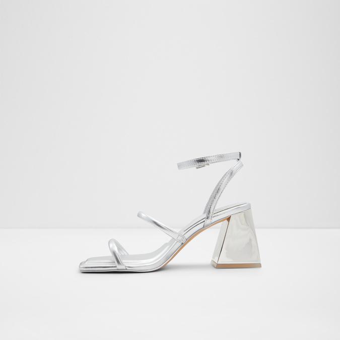 Miran Women's Silver Block Heel Sandals image number 2