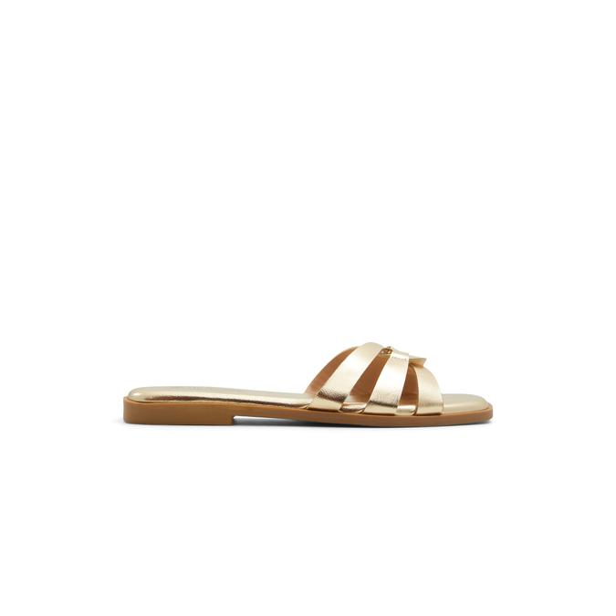 Kindhearted Women's Gold Flat Sandals