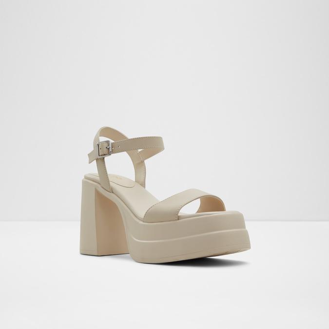 Taina Women's White Block Heel Sandals image number 3