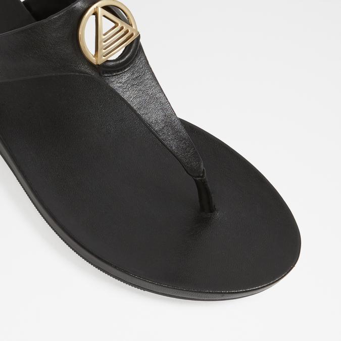 Larenalia Women's Black Flat Sandals image number 3