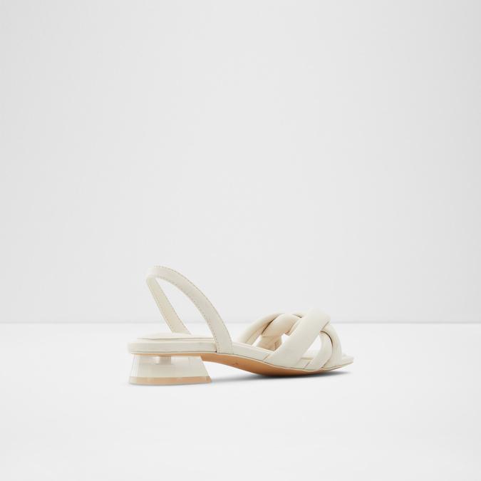 Buttercupp Women's White Block Heel Sandal image number 2