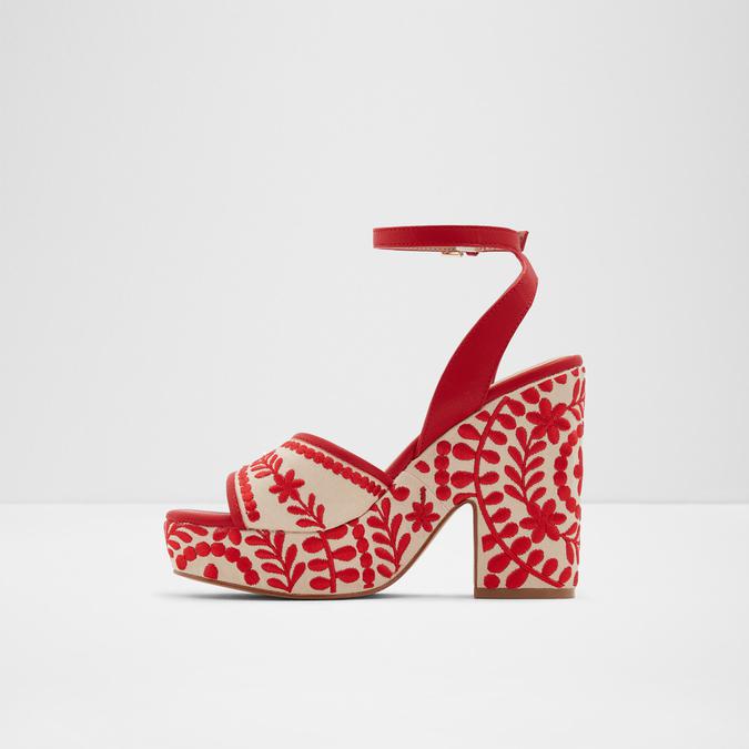 Quintinia Women's Red Block Heel Sandal image number 3