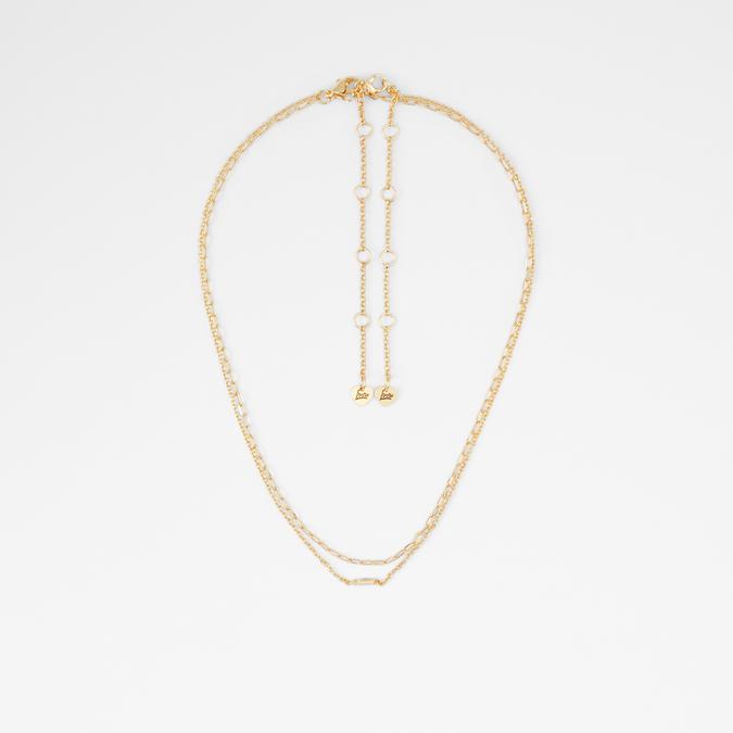 Qelatram Women's Clear On Gold Necklace