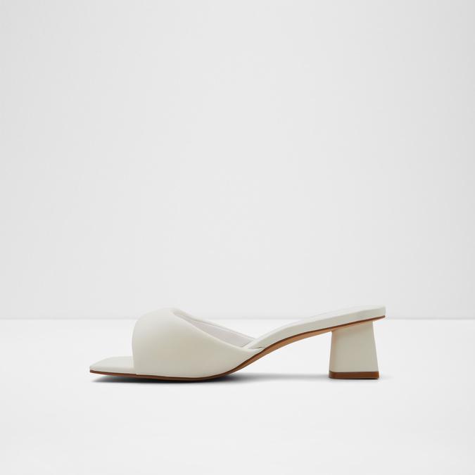 Aneka Women's White Block Heel Sandals image number 3