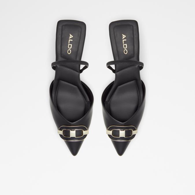 Luvita Women's Black Block Heel Shoes image number 1
