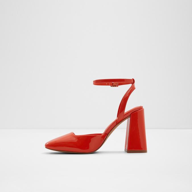 Ingenue Women's Bright Orange Block Heel Shoes image number 2