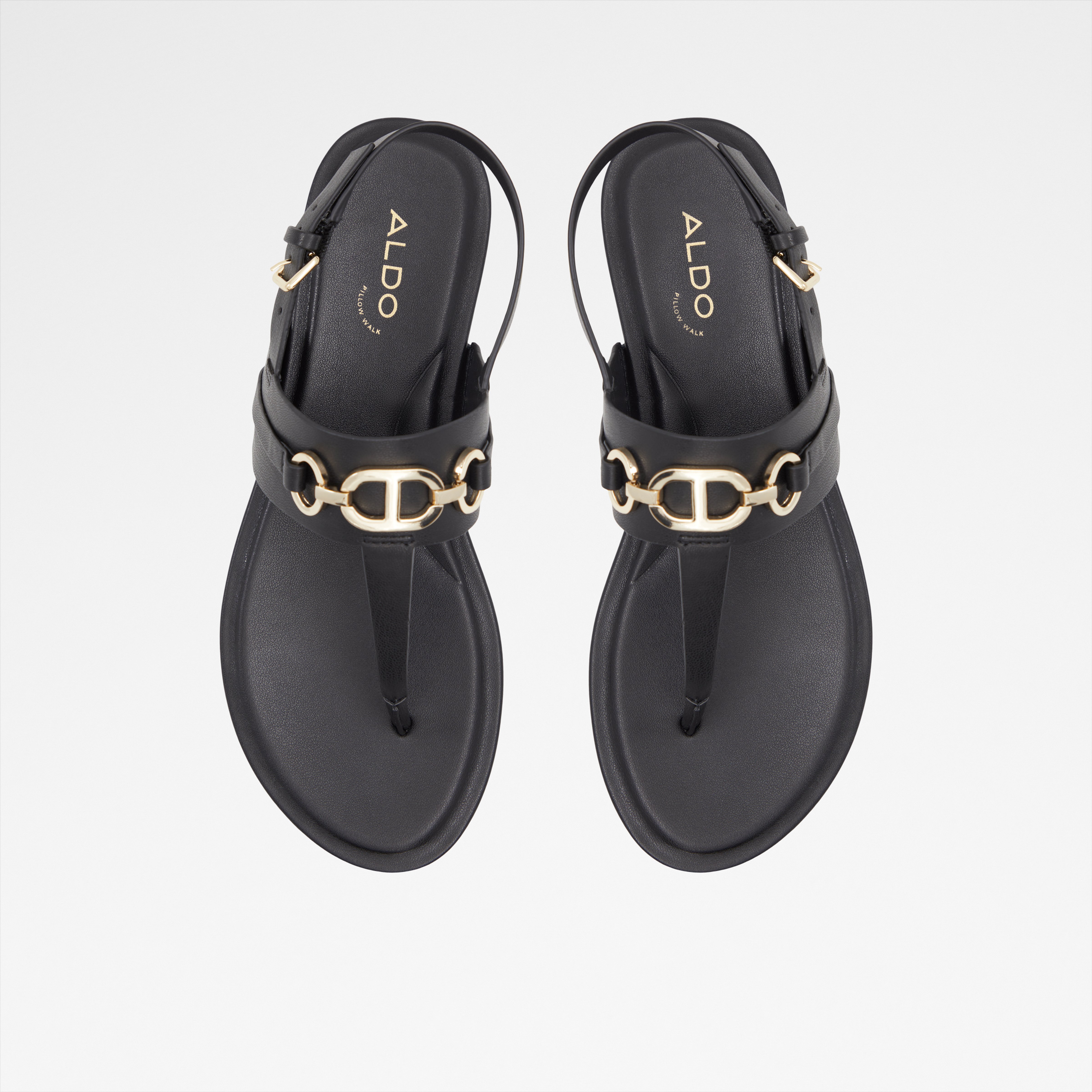 Deveteriel-In Women's Black Flat Sandals