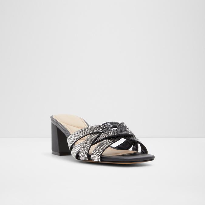 Curtsy Women's Black Block Heel Sandals image number 4