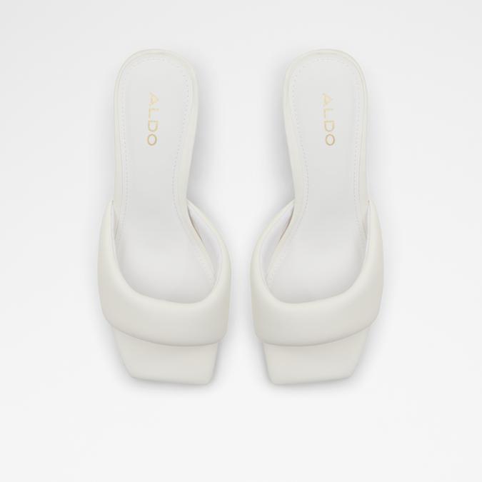 Aneka Women's White Block Heel Sandals image number 1