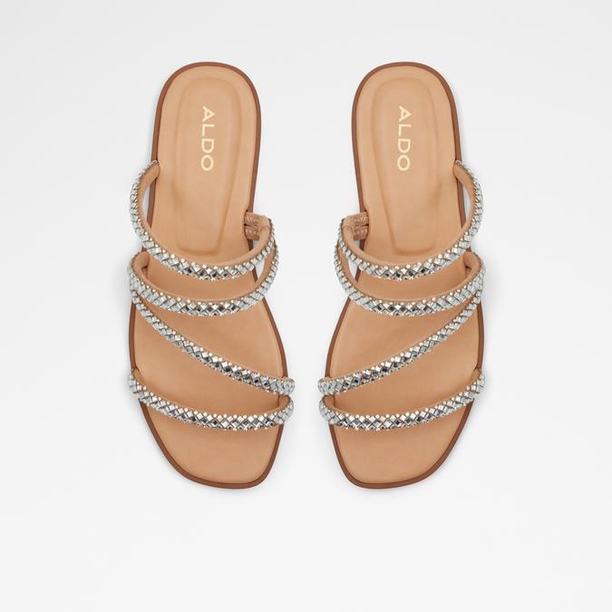 Triton Women's Silver Flat Sandals image number 1