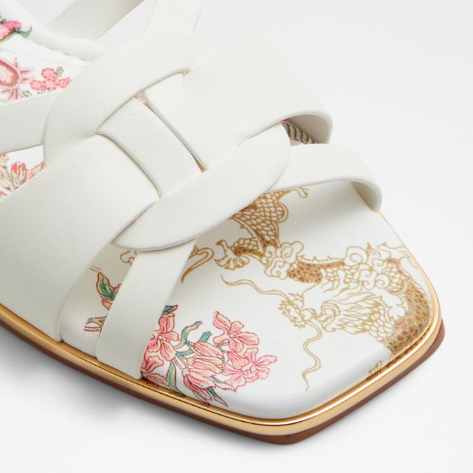 Cadialdan Women's White Flat Sandals image number 5