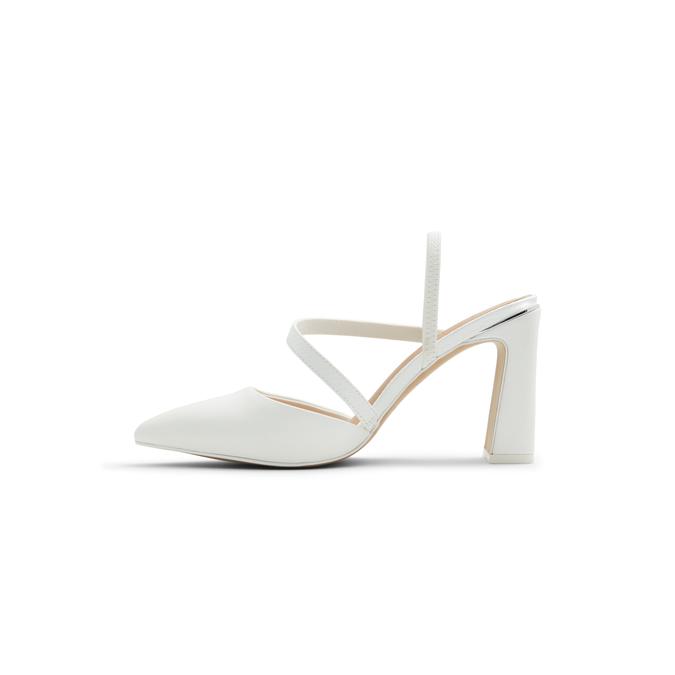 Call it Spring Faunaa Women's White Block Heel Shoes image number 3