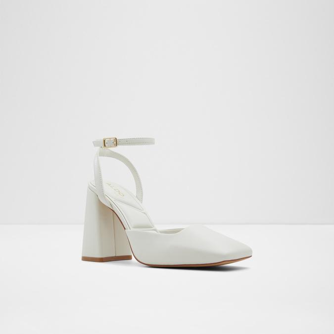 Ingenue Women's White/Bone Block Heel Shoes image number 3