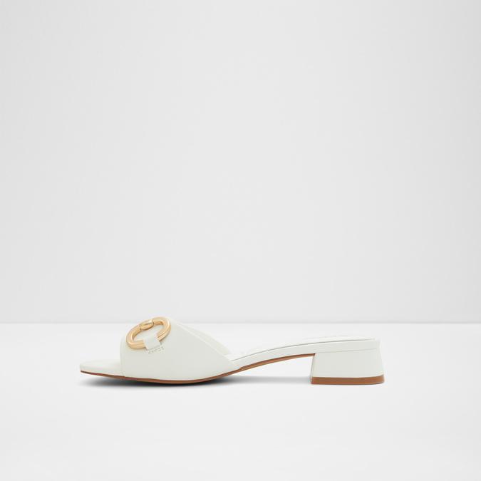 Faiza Women's White Block Heel Sandals image number 2
