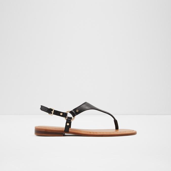 Elubrylla Women's Black Flat Sandals