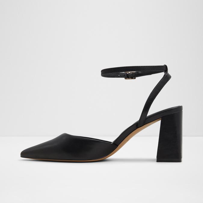 Enerelia Women's Black Block Heel Shoes image number 3