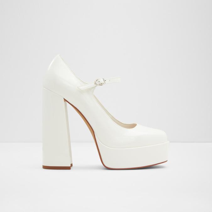 Anjie Women's Open White Block Heel Shoes | Aldo Shoes