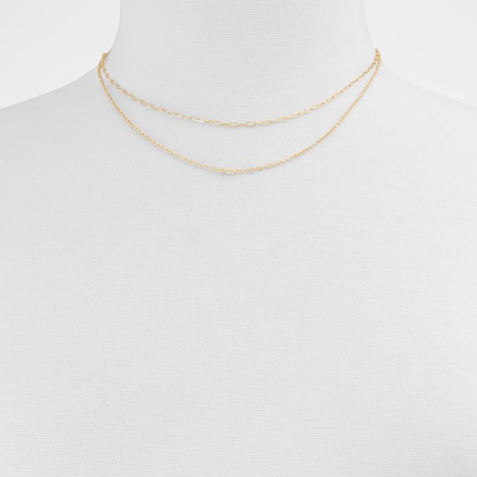 Qelatram Women's Clear On Gold Necklace