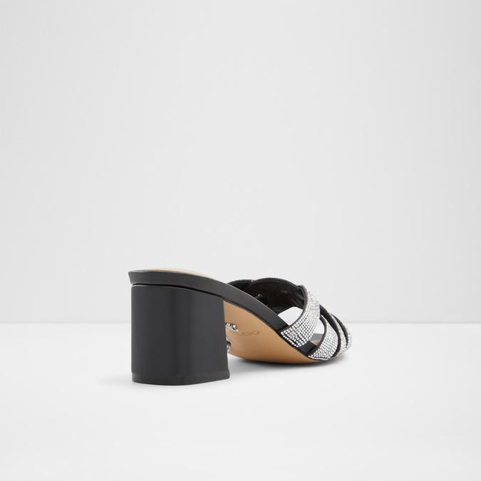 Curtsy Women's Black Block Heel Sandals image number 2